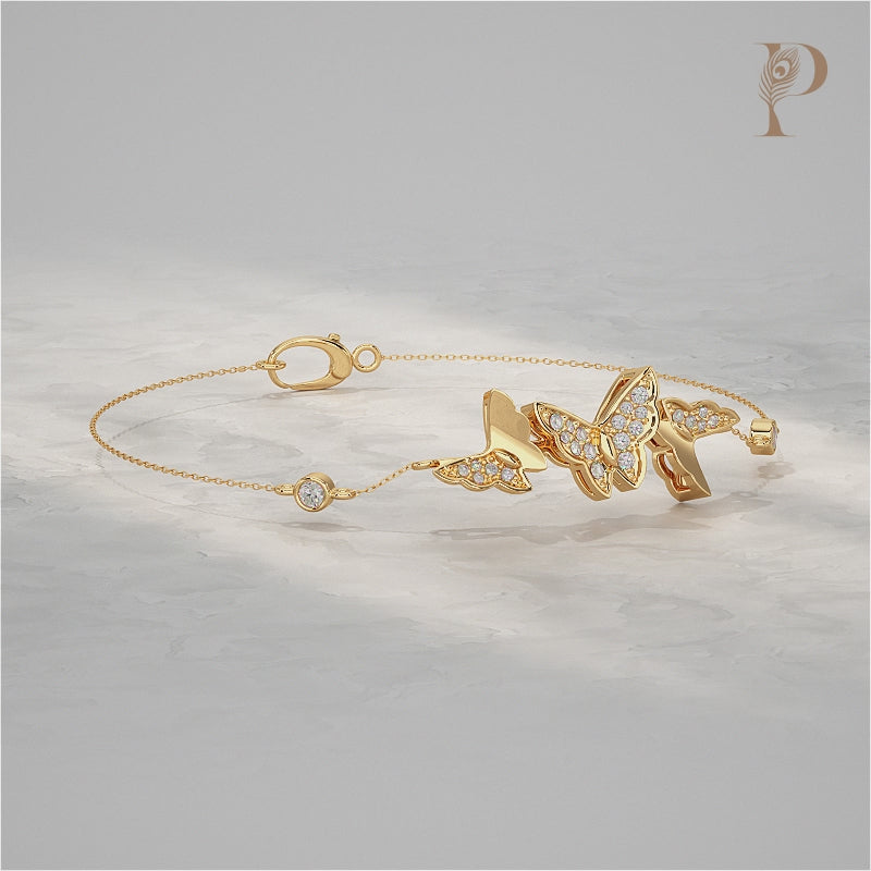 Butterfly Lab Diamond Bracelet
