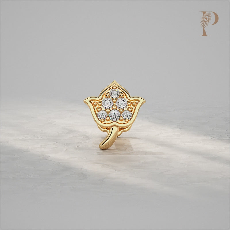 Lush Lotus Diamond Nose Pin