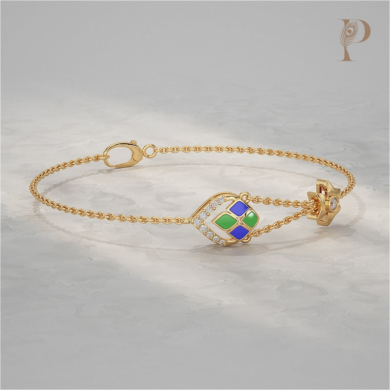 Charm Enamel Lab Diamond Bracelet