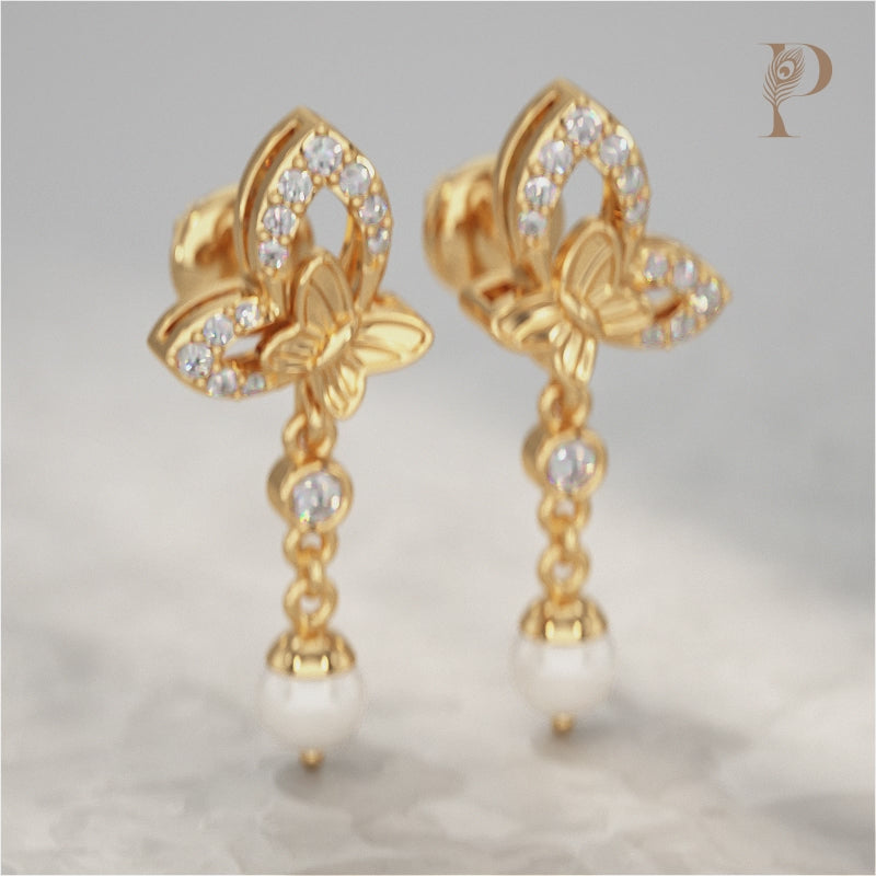 Butterfly Drop Dangle Lab Diamond Earring