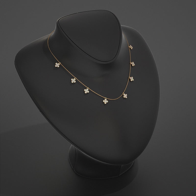 Daisy Flower Lab Diamond Necklace