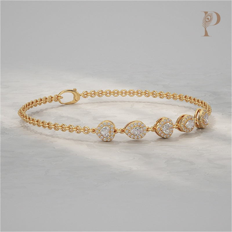 Five Stone Lab Diamond Halo Bracelet