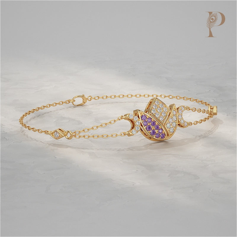 Purple Amethyst Tulip Bracelet