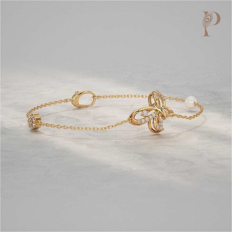 Butterfly Lab Diamond Bracelet