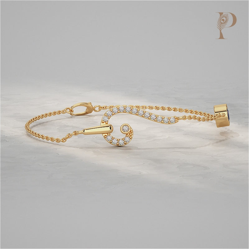 Swirl Sapphire Chain Bracelet