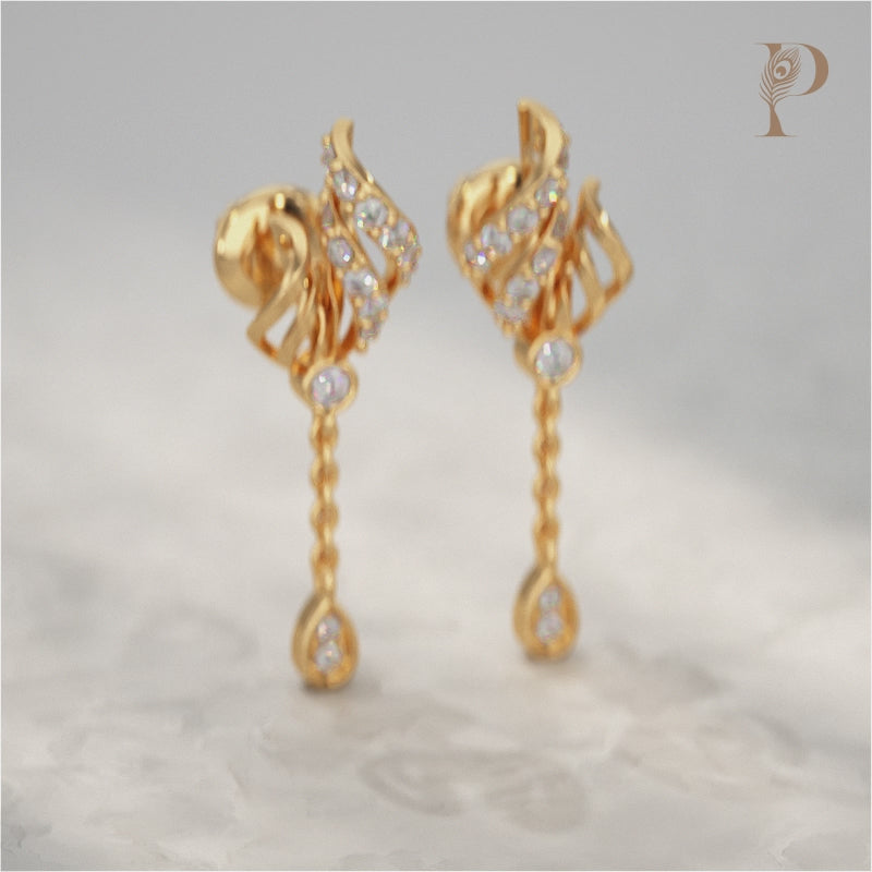 Twisted Lab Diamond Chain Drop Earrings