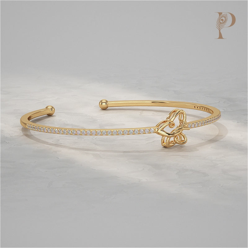 Butterfly Lab Diamond Kada Bracelet