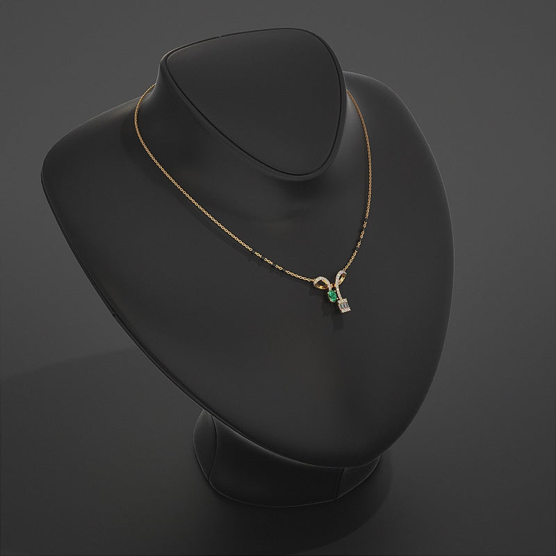 Baguette And Oval Linear Drop Mangalsutra