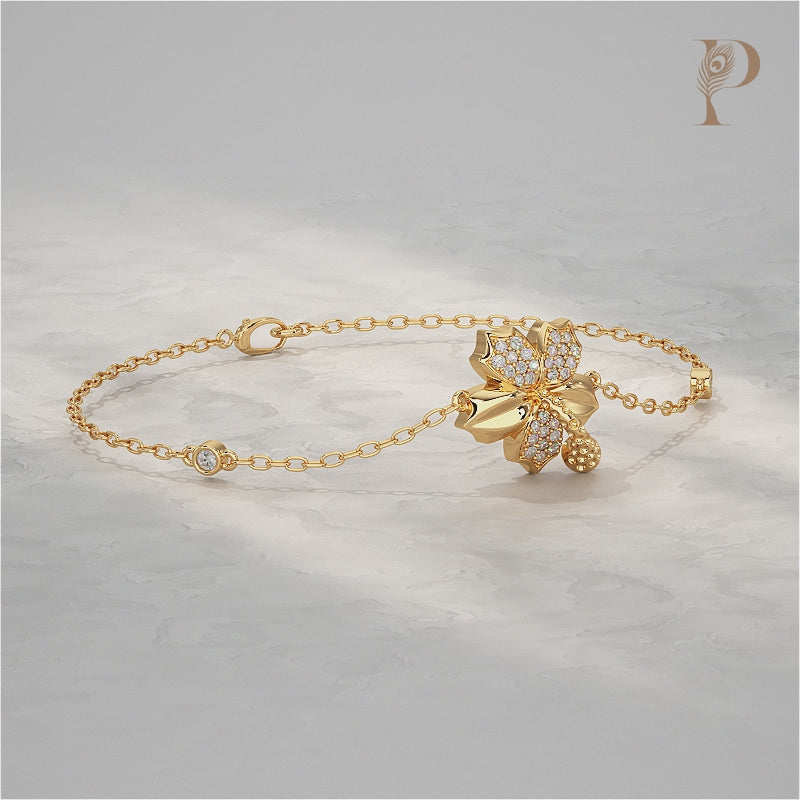 Floral Charm Diamond Bracelet