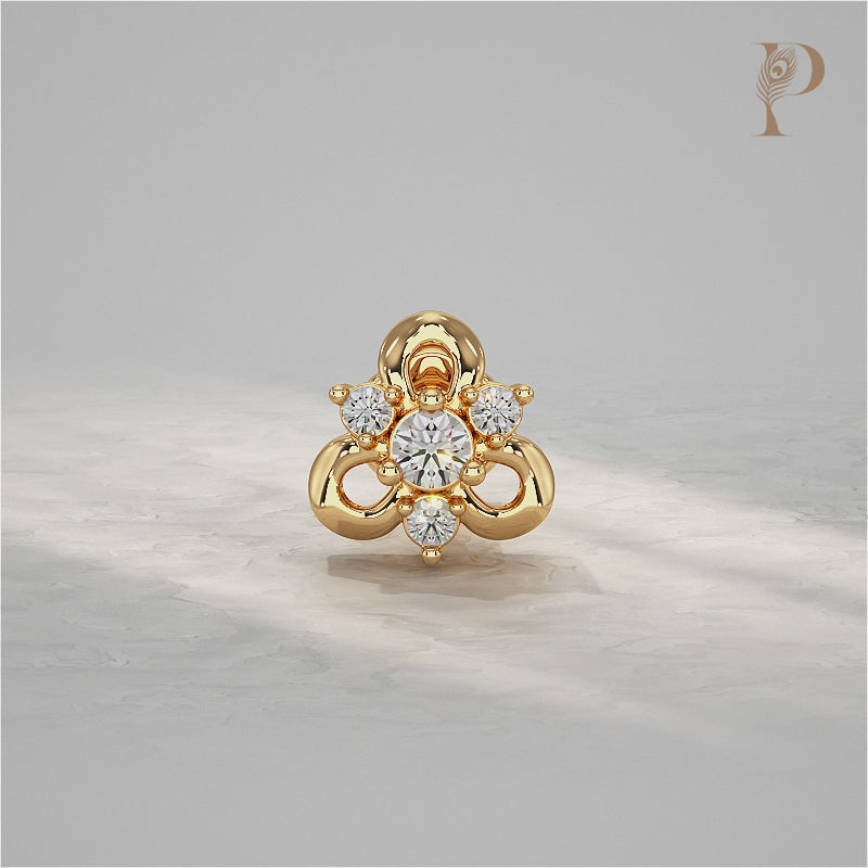 Royal Bloom Diamond Nose Pin